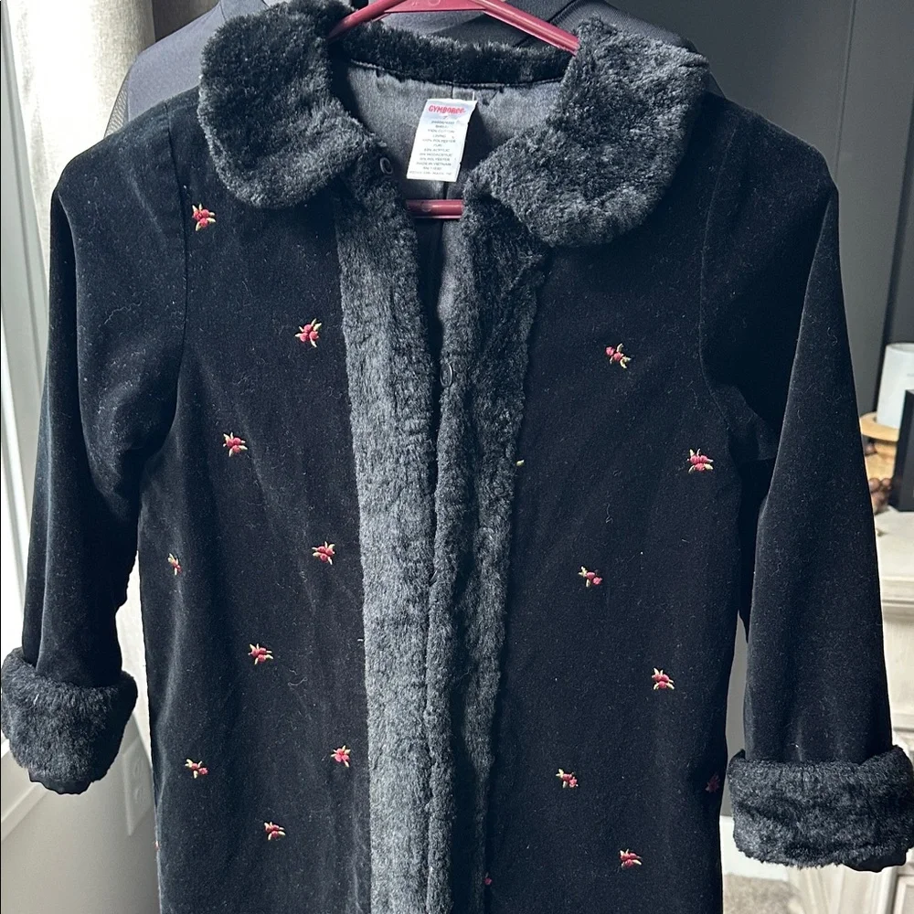Gymboree Velvet Coat with‎ Faux fur trim and embroidery